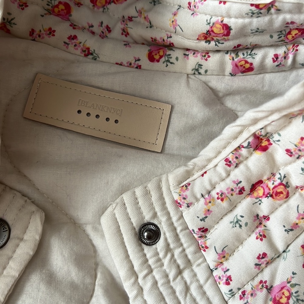Blank NYC quilted oversized jacket patchwork NWT